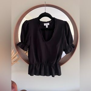 Like new black Topshop blouse. Size 4.
